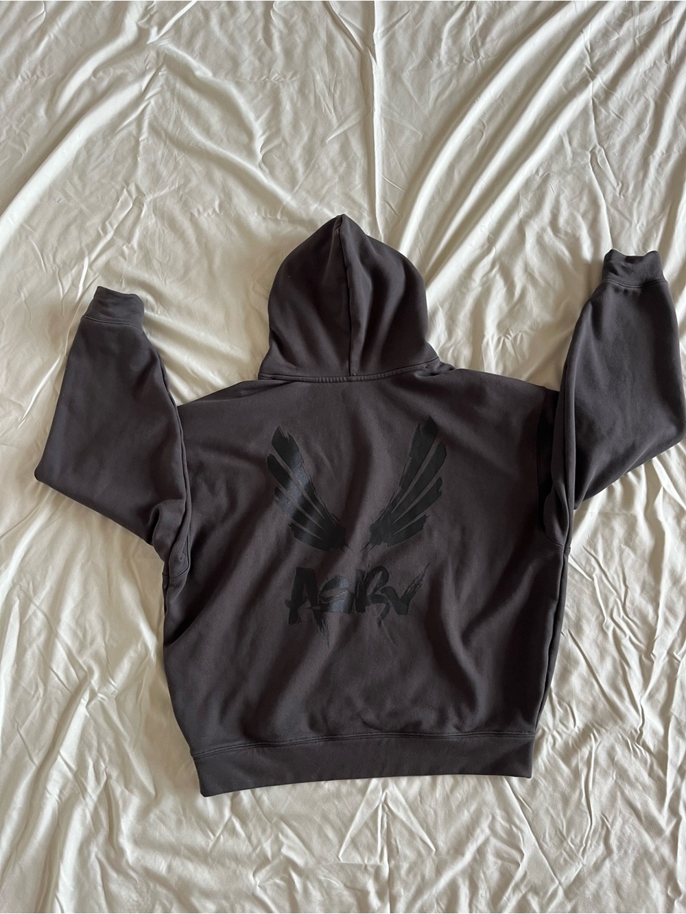 ASRV Large Heavyweight Performance Hoodie Charcoal Black Oversized